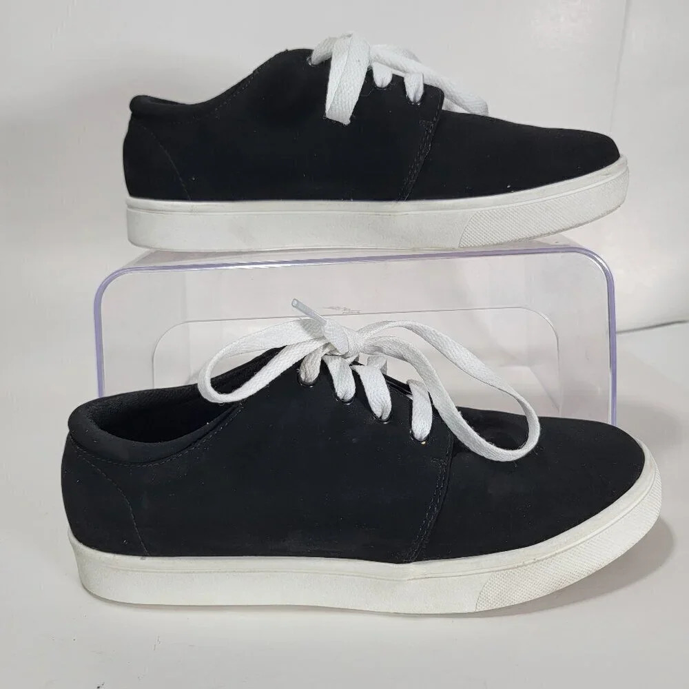 Kidpik‎ Boys Girls 3 Kids Youth Black White Basic Sneaker Shoes Lace Up Classic
